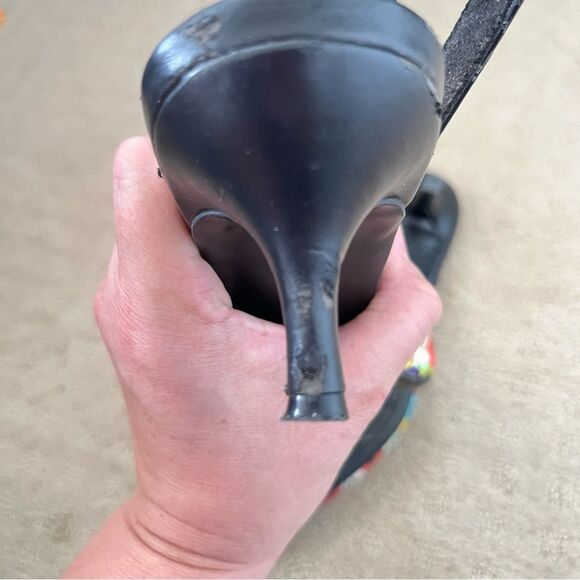 Impo Vintage Floral Watercolours Print "Elina" Slingback Kitten Heels - Picture 6 of 8